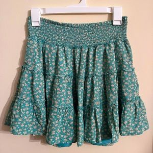AE Floral Tiered Smocked Mini Skirt.